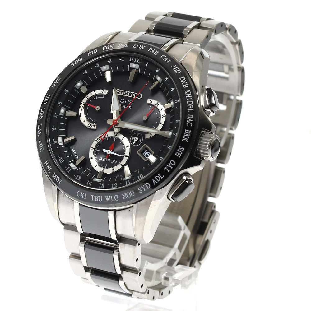 SEIKO Astron SBXB041/8X53-0AB0-2 Black Dial Solar Powered Radio Men's _894707