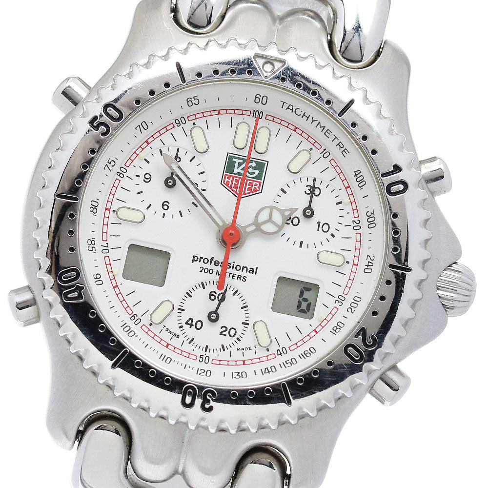 TAG HEUER S/el CG1111-0 Chronograph white Dial Quartz Men's Watch_894709