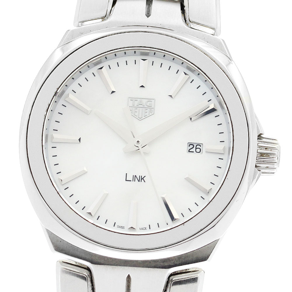 TAG HEUER Link WBC1310/BA0600 Date White shell Dial Quartz Ladies Watch_894715