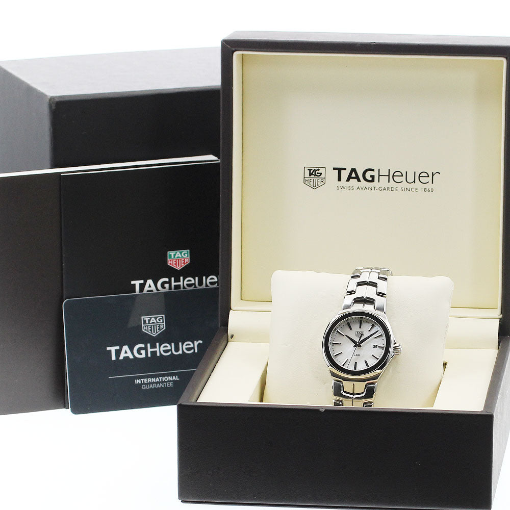 TAG HEUER Link WBC1310/BA0600 Date White shell Dial Quartz Ladies Watch_894715