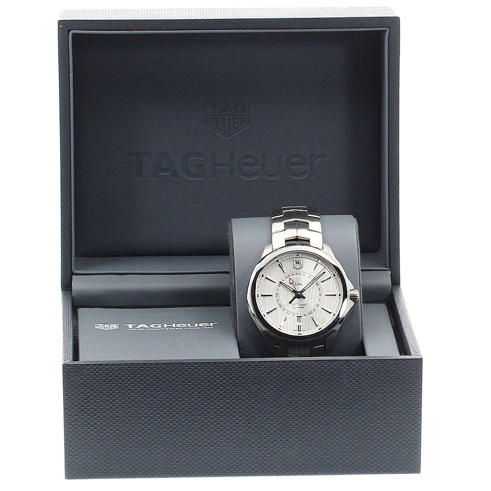 TAG HEUER Link Calibar 7 WAT201B Day Date GMT Silver Dial Automatic Men's_894717