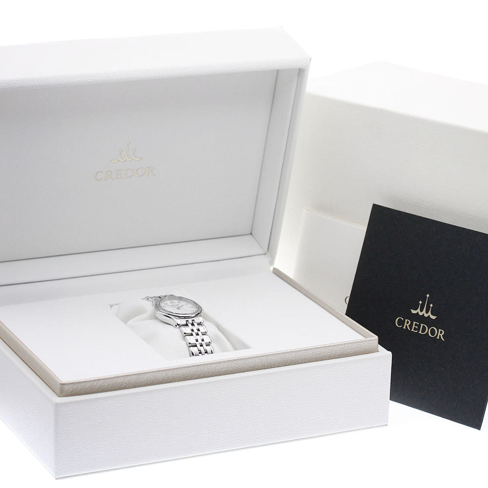 SEIKO CREDOR SIGNO GSAS945/4J81-0AW0 22P diamond White shell Dial Quartz Ladies Watch_894720