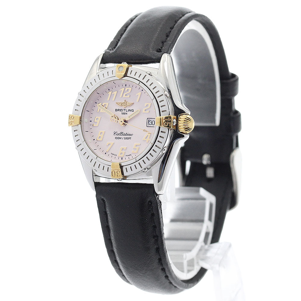 BREITLING Calistino B52045.1 Date Pink Dial Quartz Ladies Watch_894722