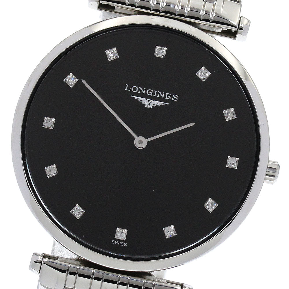 LONGINES Grand classic L4.709.4 12P diamond black Dial Quartz Men's Watch_894726