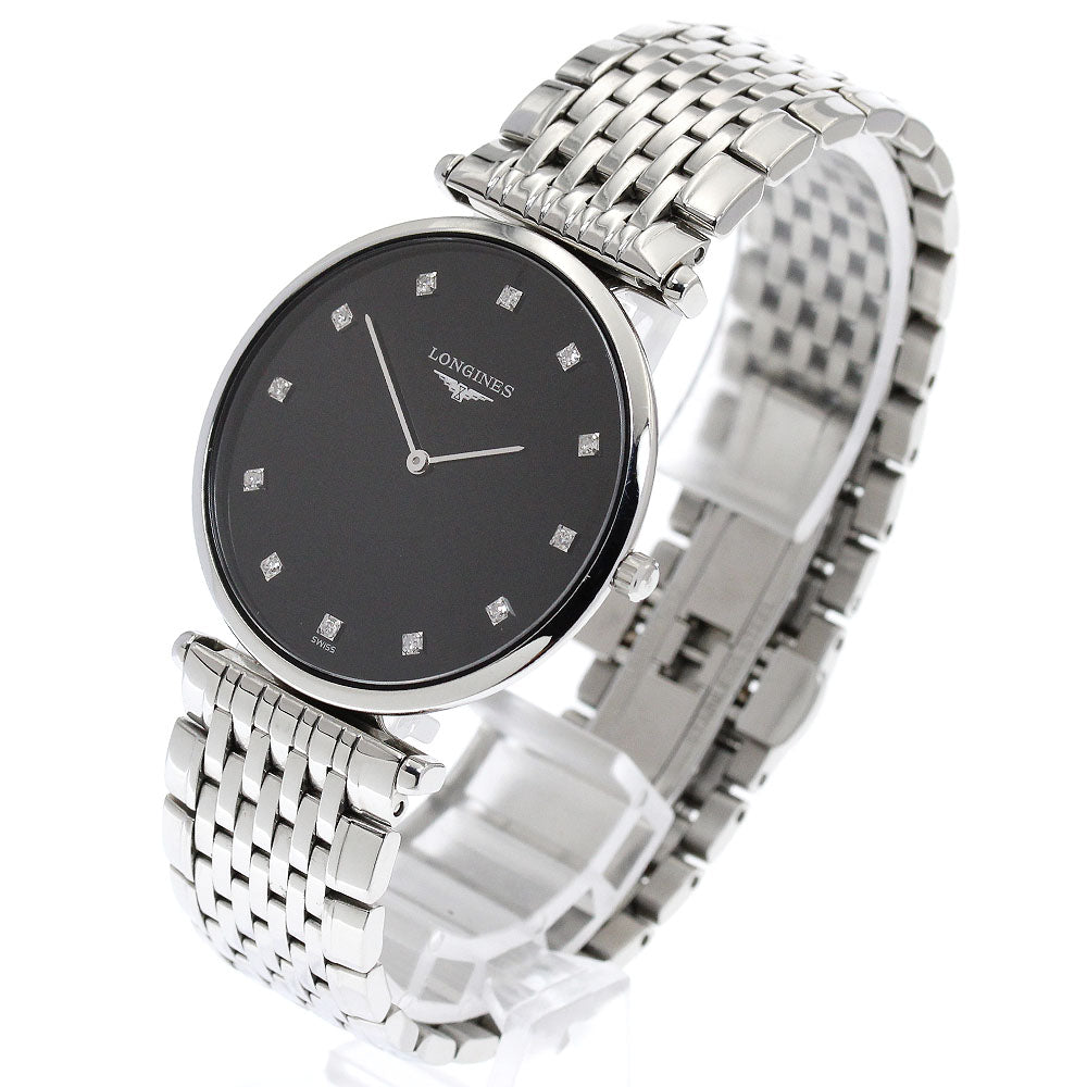 LONGINES Grand classic L4.709.4 12P diamond black Dial Quartz Men's Watch_894726