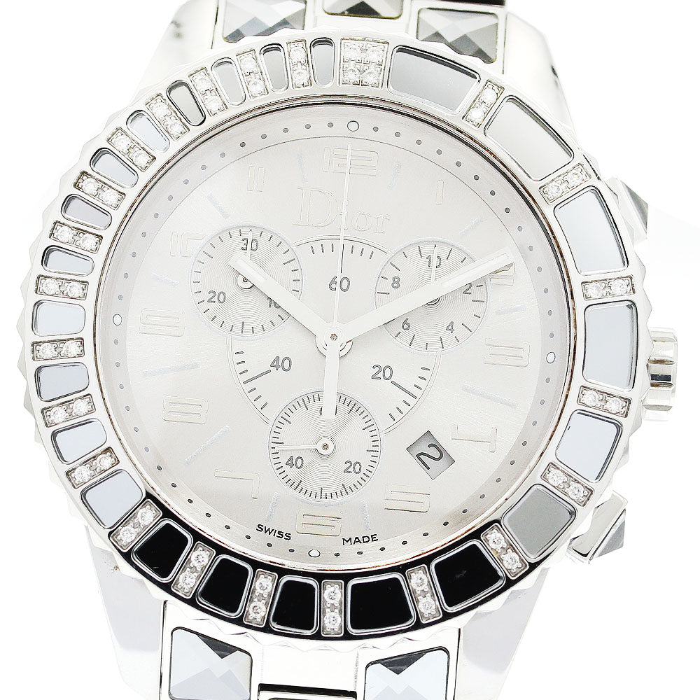 Dior crystal CD114313 Date chronograph diamond bezel Quartz Men's Watch_894733