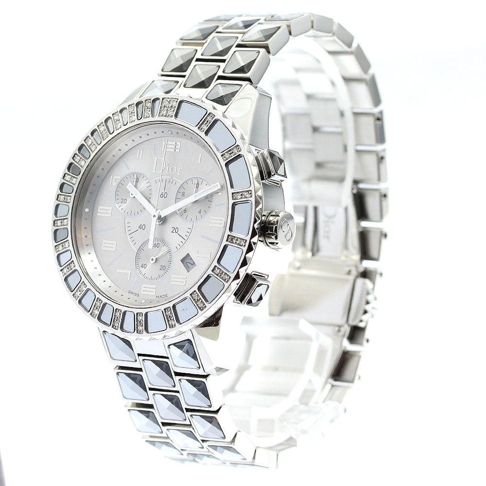 Dior crystal CD114313 Date chronograph diamond bezel Quartz Men's Watch_894733