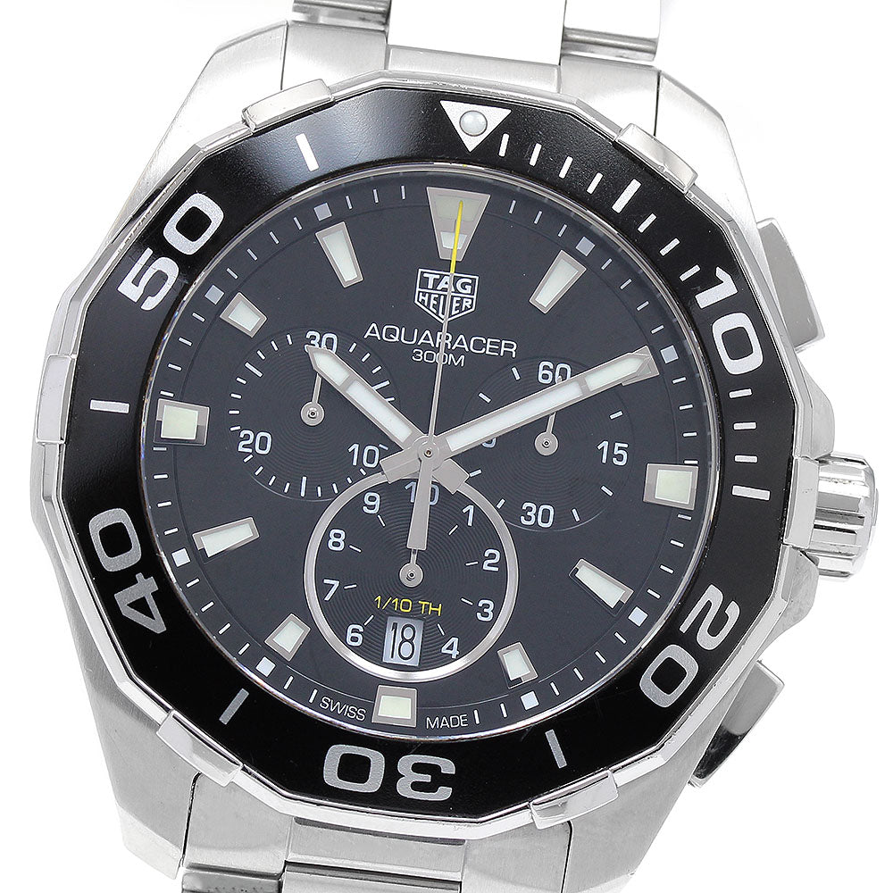 TAG HEUER Aqua racer CAY111A Chronograph black Dial Quartz Men's Watch_894742