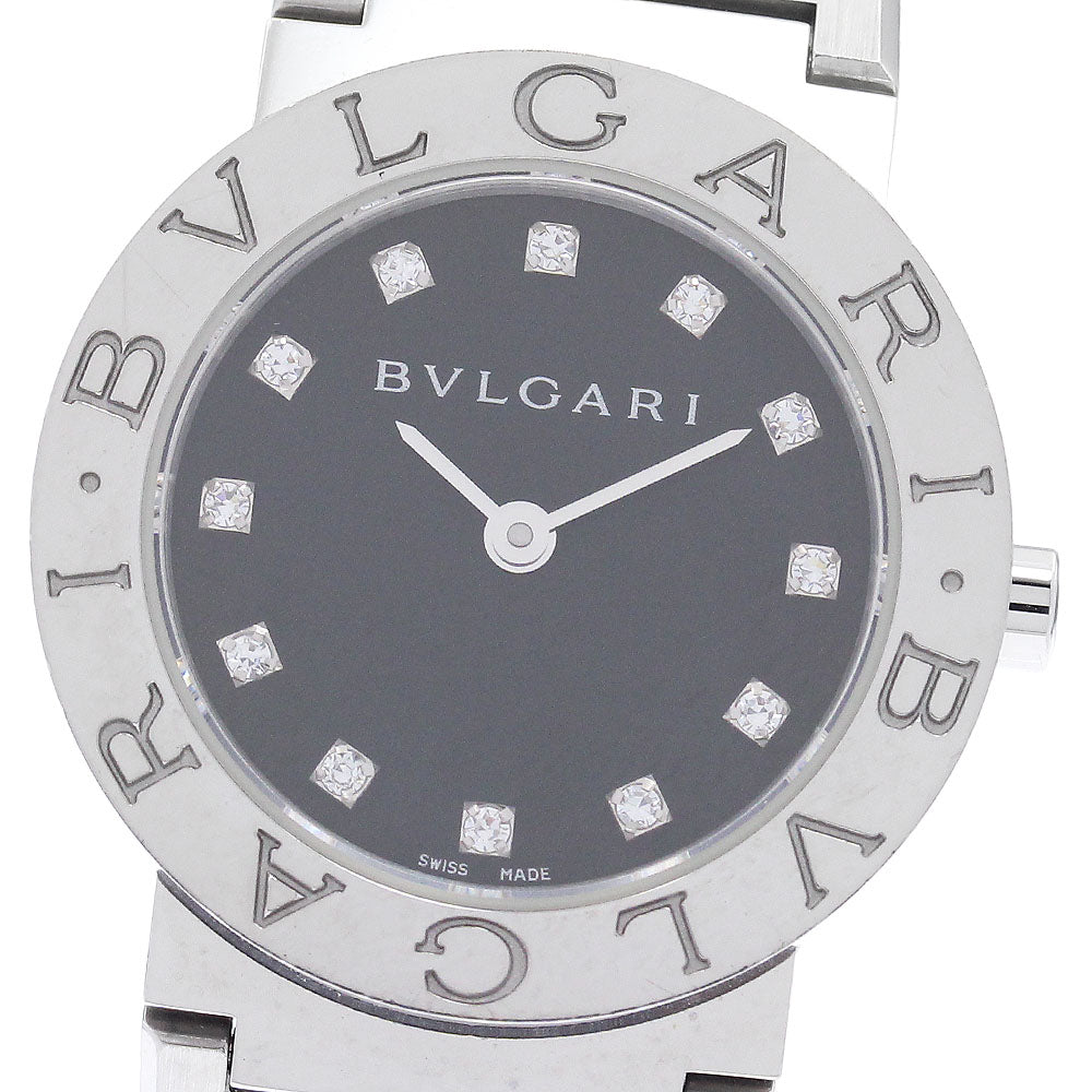 BVLGARI BVLGARIBVLGARI BB26SS 12P diamond black Dial Quartz Ladies Watch_894748