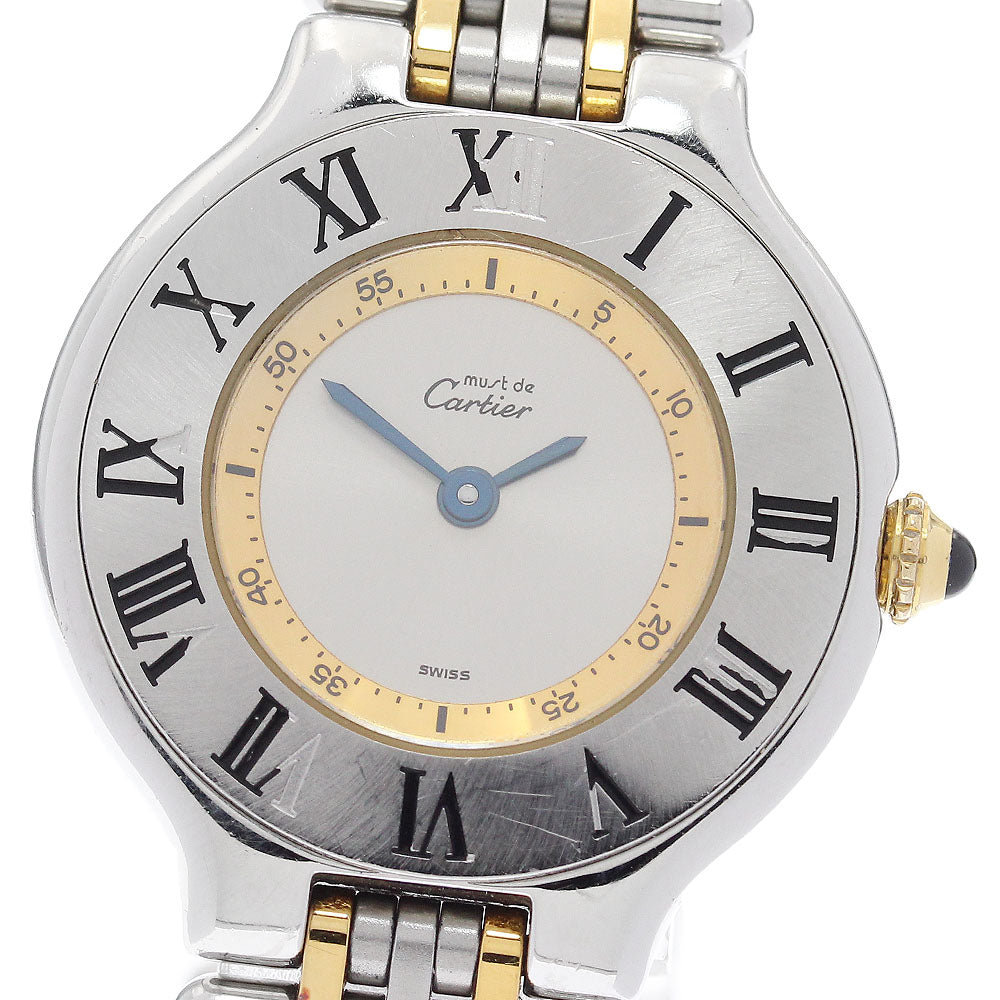 CARTIER Must21 W10051F4 Silver Dial Quartz Ladies Watch_894760