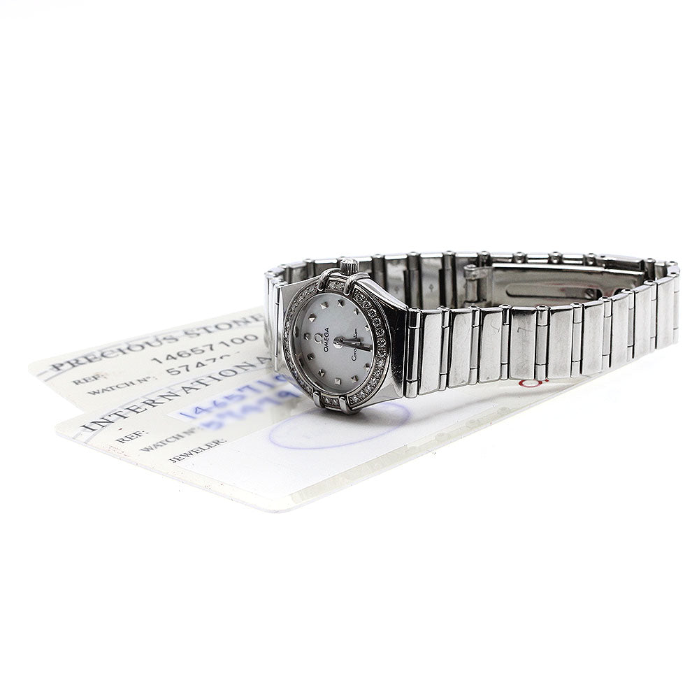 OMEGA Constellation 1465.71 Diamond Bezel White shell Dial Quartz Ladies_894777