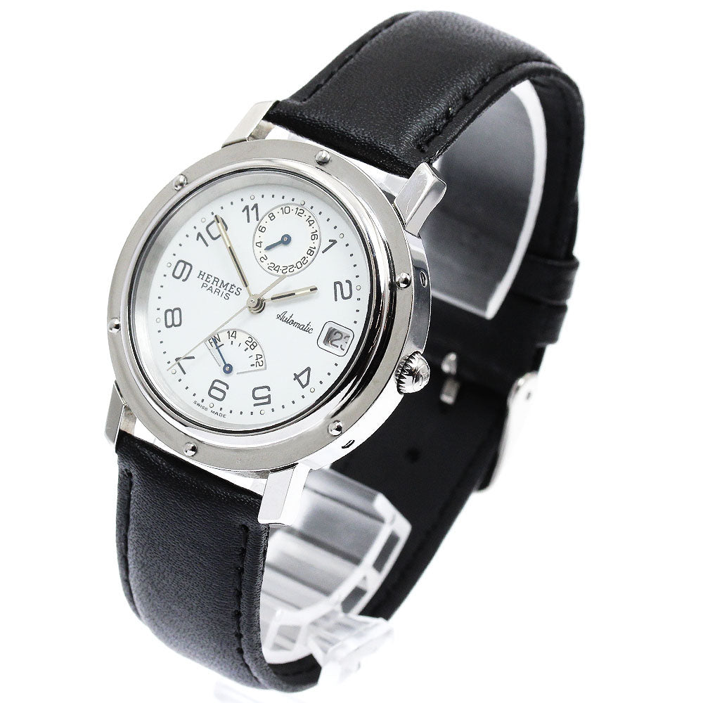 HERMES Clipper CL5.710 GMT date white Dial Automatic Men's Watch_894779