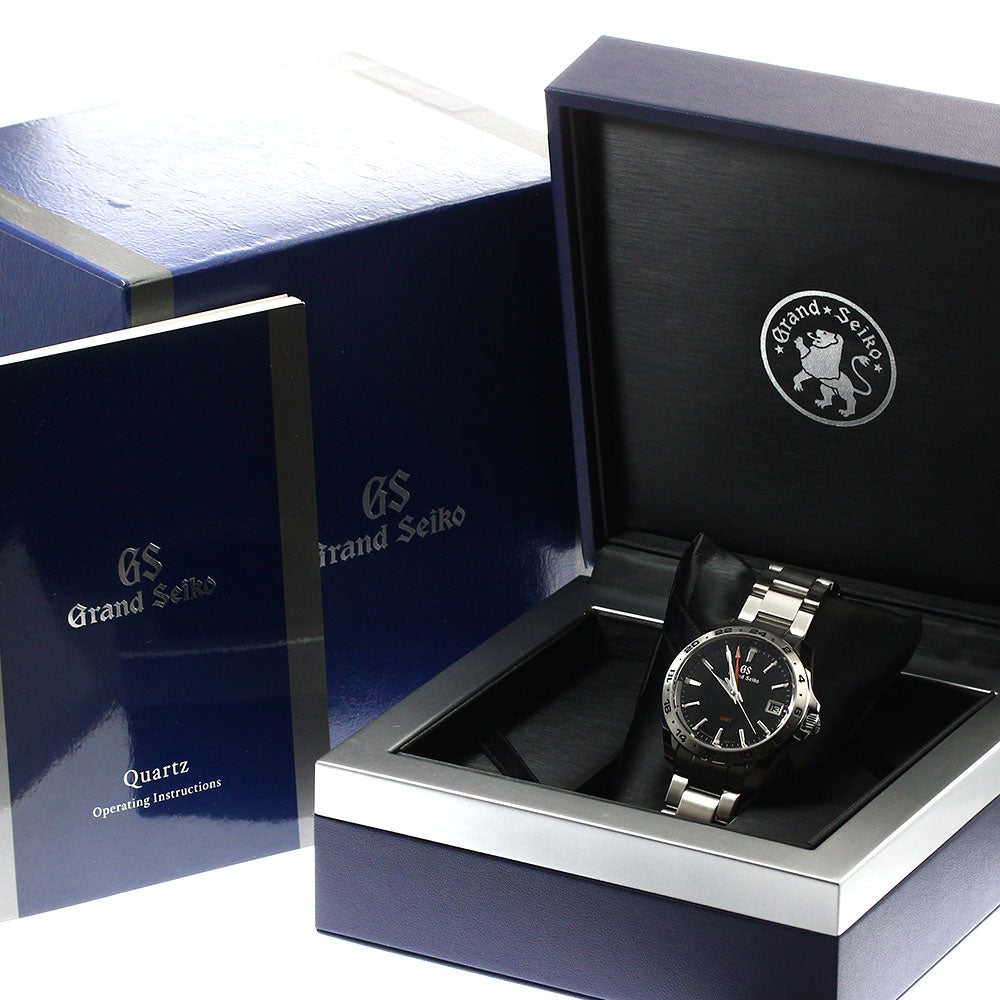 SEIKO Grand Seiko SBGN003/9F86-0AB0 GMT black Dial Quartz Men's Watch_894791