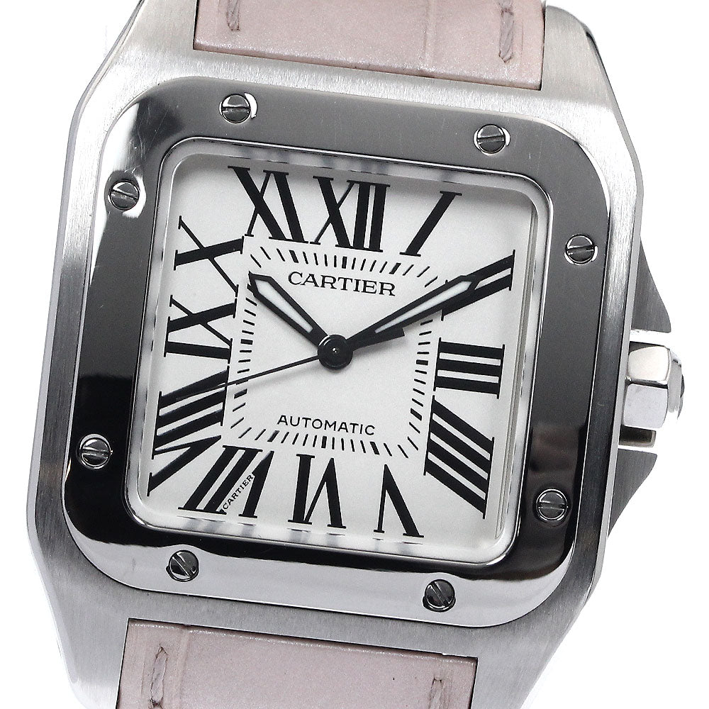 CARTIER Santos 100 W20106X8 Silver Dial Automatic Boy's Watch_894794