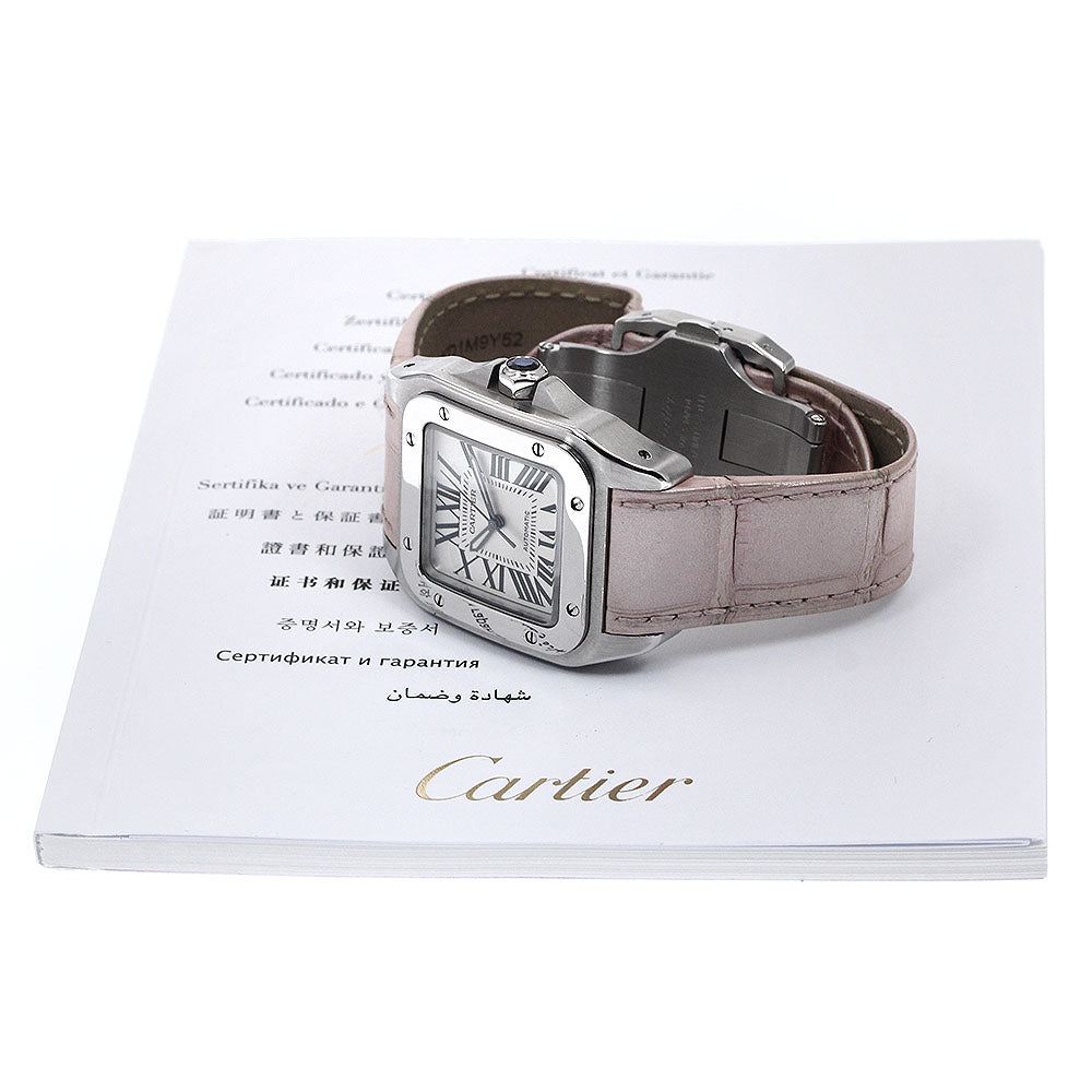 CARTIER Santos 100 W20106X8 Silver Dial Automatic Boy's Watch_894794