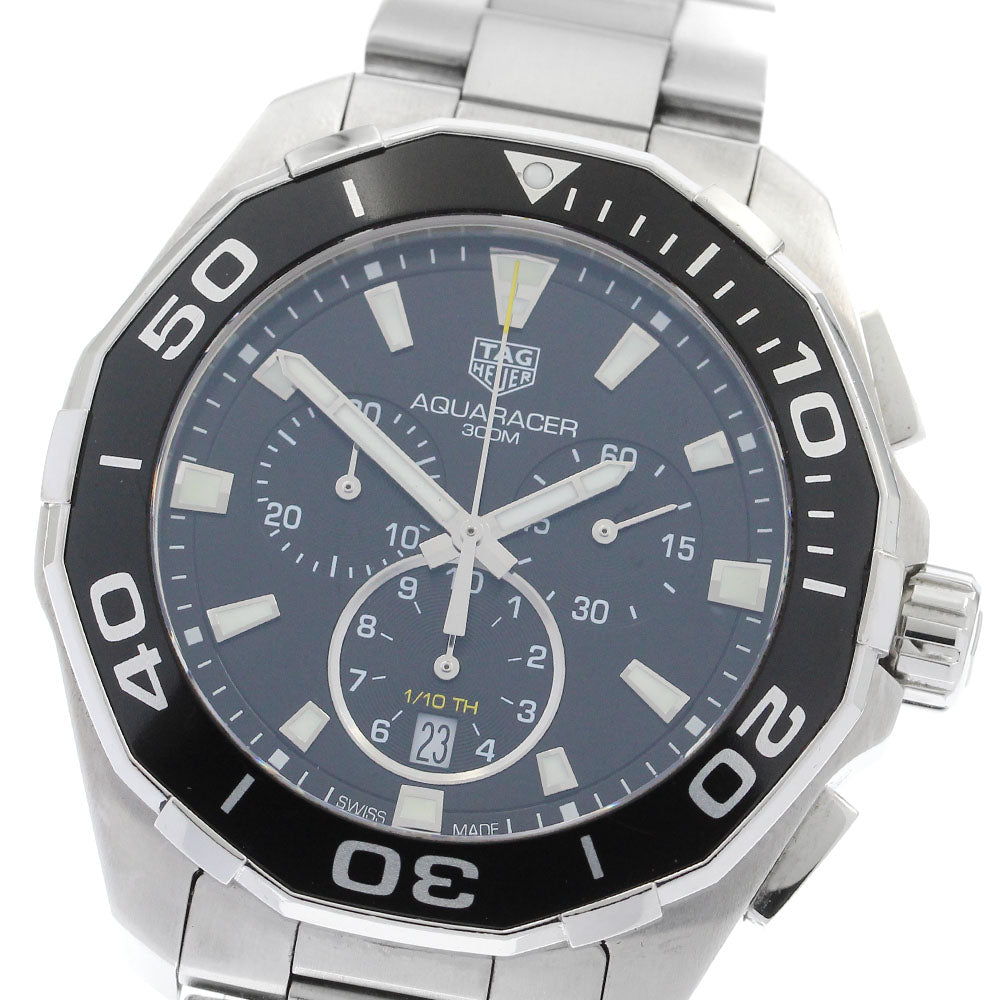 TAG HEUER Aqua racer CAY111A Chronograph black Dial Quartz Men's Watch_894797