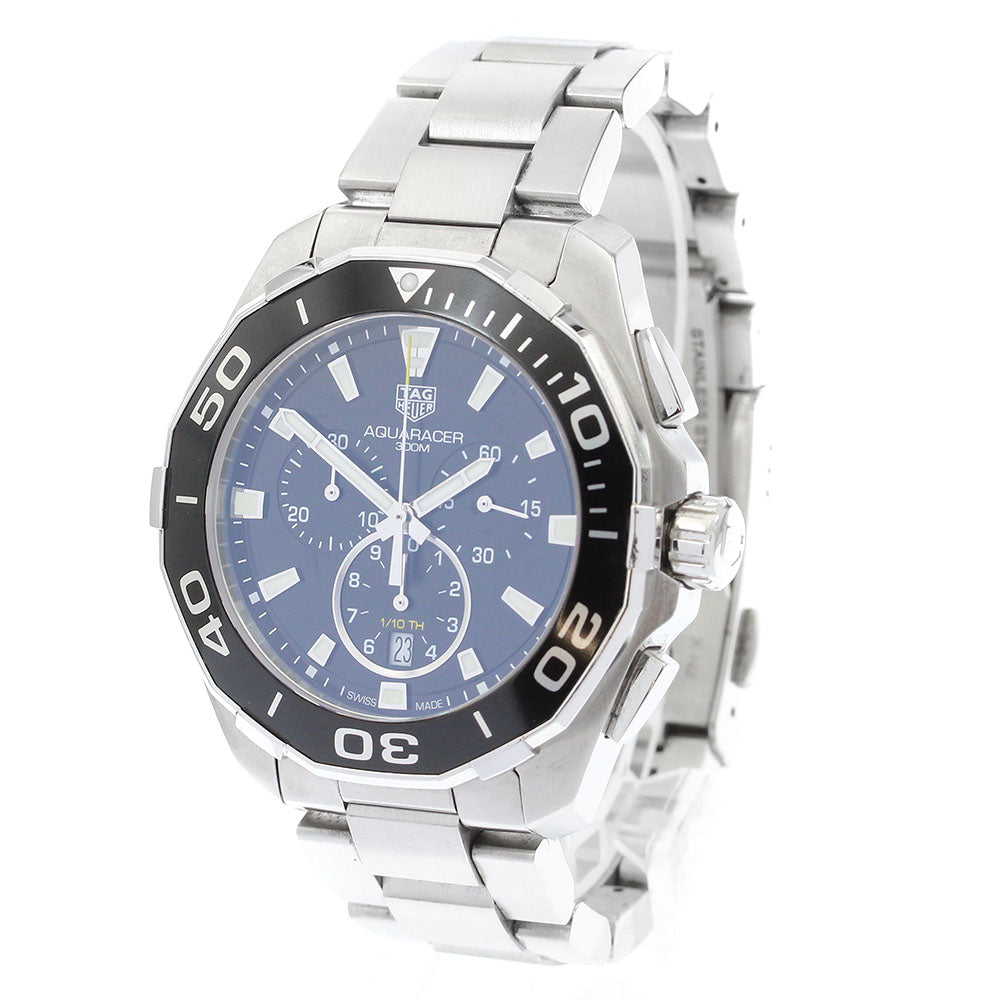 TAG HEUER Aqua racer CAY111A Chronograph black Dial Quartz Men's Watch_894797