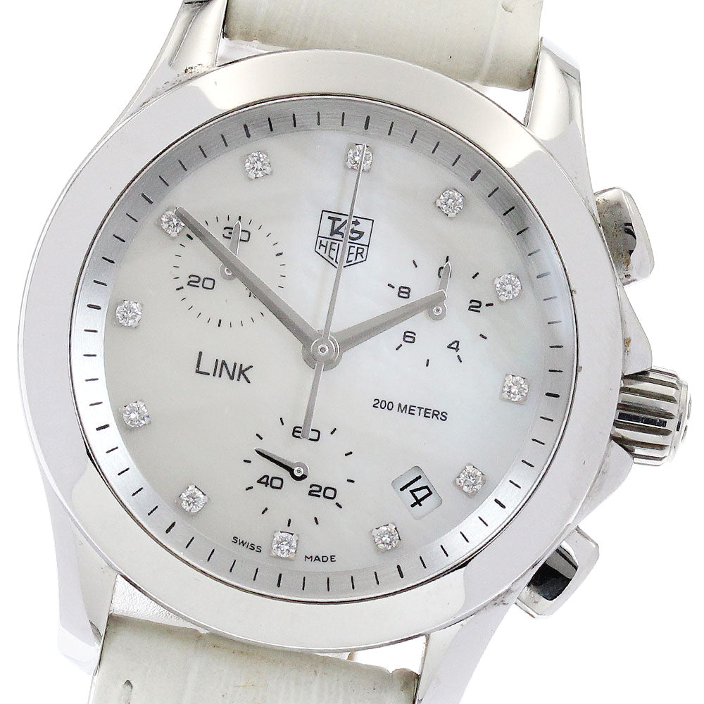 TAG HEUER Link CJF1312/FC6189 Chronograph Date 12P White shell Dial Quartz Ladies Watch_894800