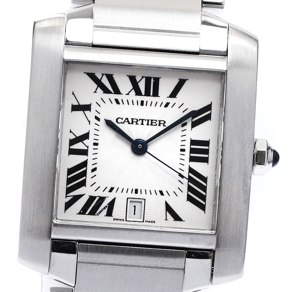 CARTIER Tank francaise LM W51002Q3 Date Silver Dial Automatic Men's Watch_894854
