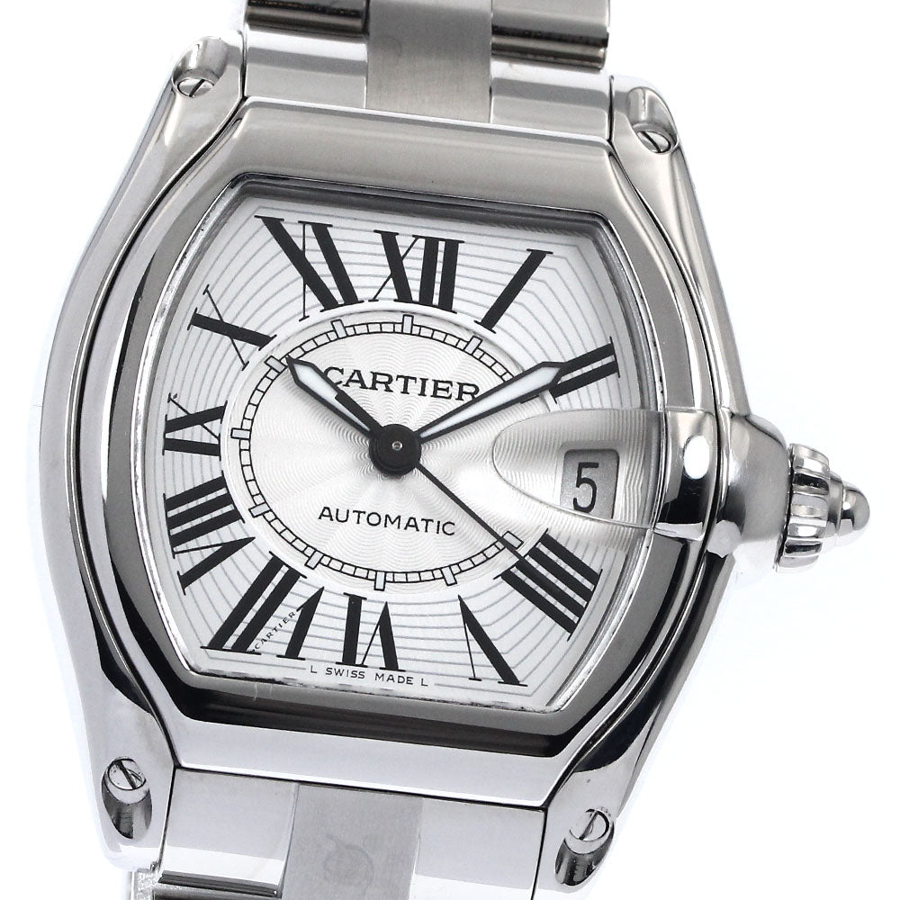 CARTIER Roadster LM W62025V3 Date Silver Dial Automatic Men's Watch_894855