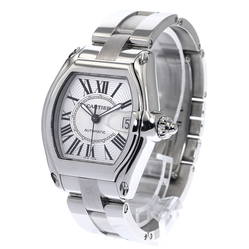 CARTIER Roadster LM W62025V3 Date Silver Dial Automatic Men's Watch_894855