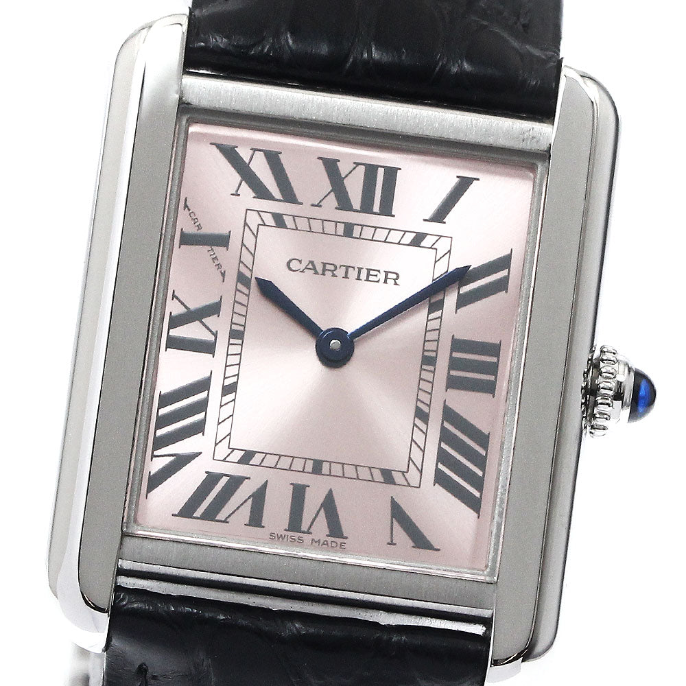 CARTIER Tank solo SM W5200000 pink Dial Quartz Ladies Watch_894881