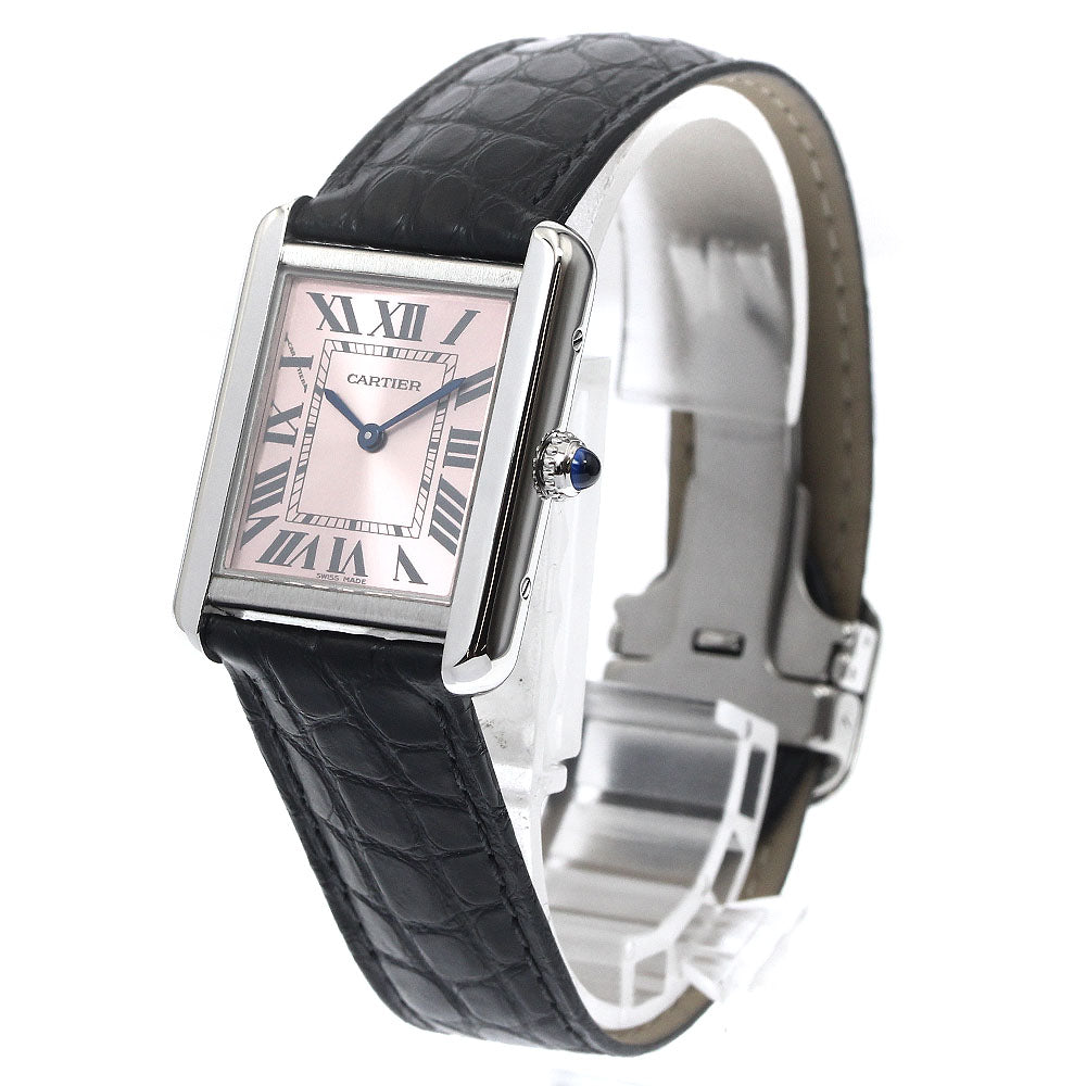 CARTIER Tank solo SM W5200000 pink Dial Quartz Ladies Watch_894881