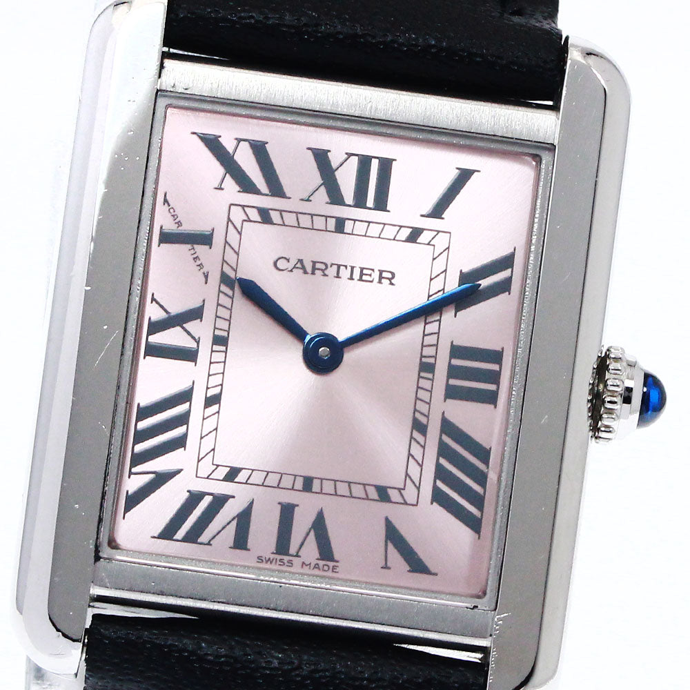 CARTIER Tank solo SM W5200000 pink Dial Quartz Ladies Watch_894882