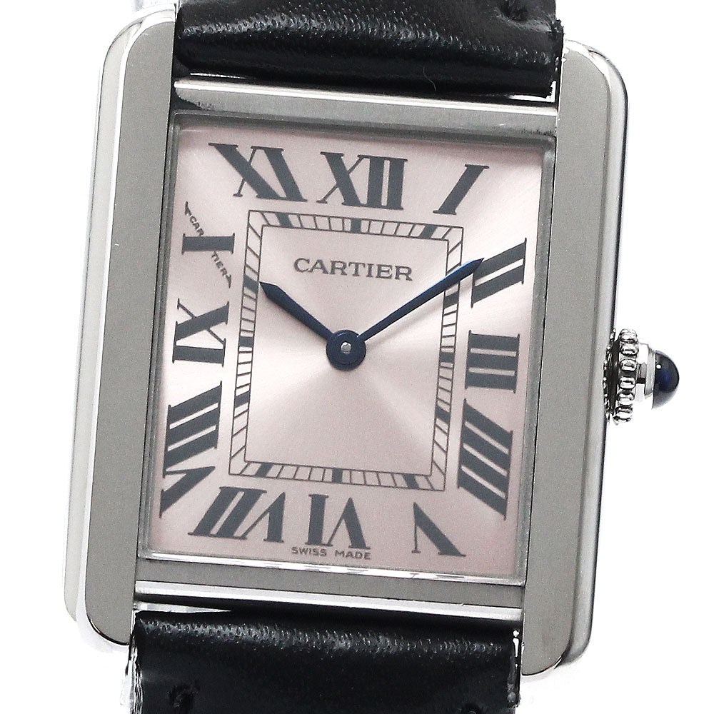 CARTIER Tank solo SM W5200000 pink Dial Quartz Ladies Watch_894883