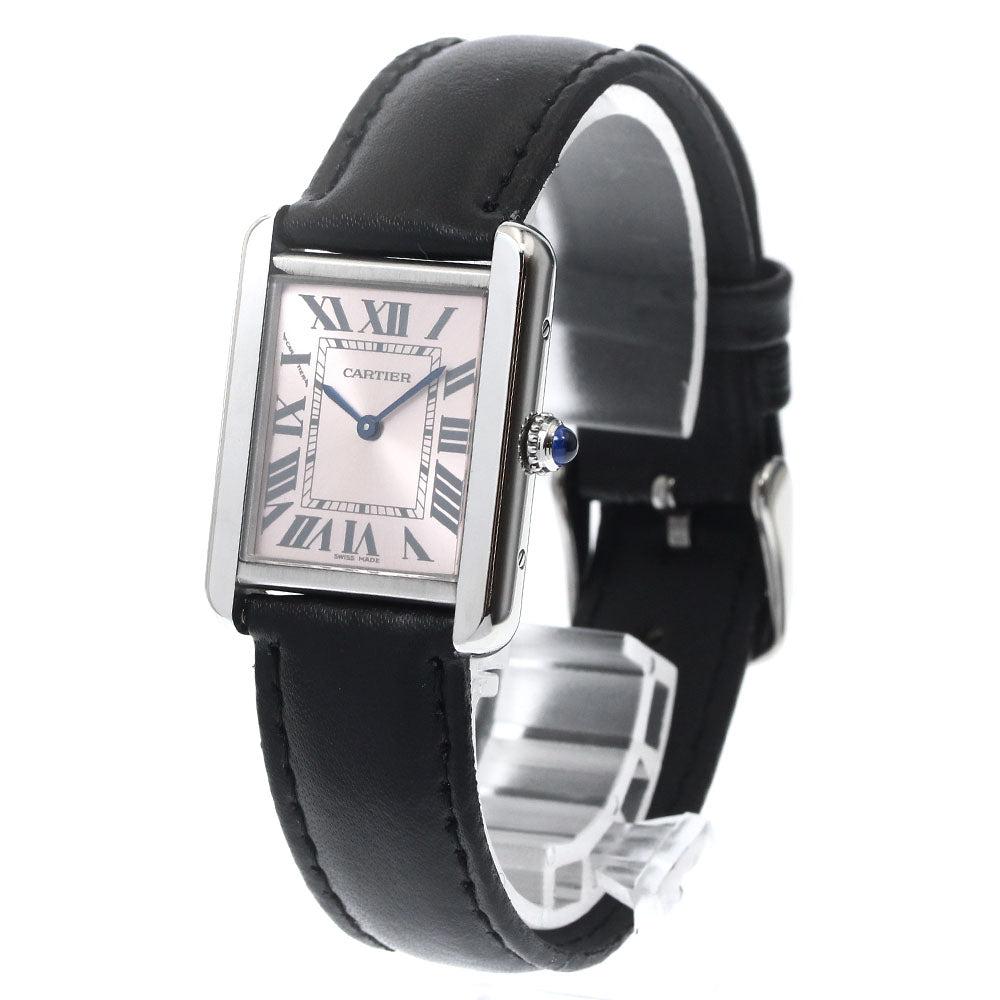CARTIER Tank solo SM W5200000 pink Dial Quartz Ladies Watch_894883