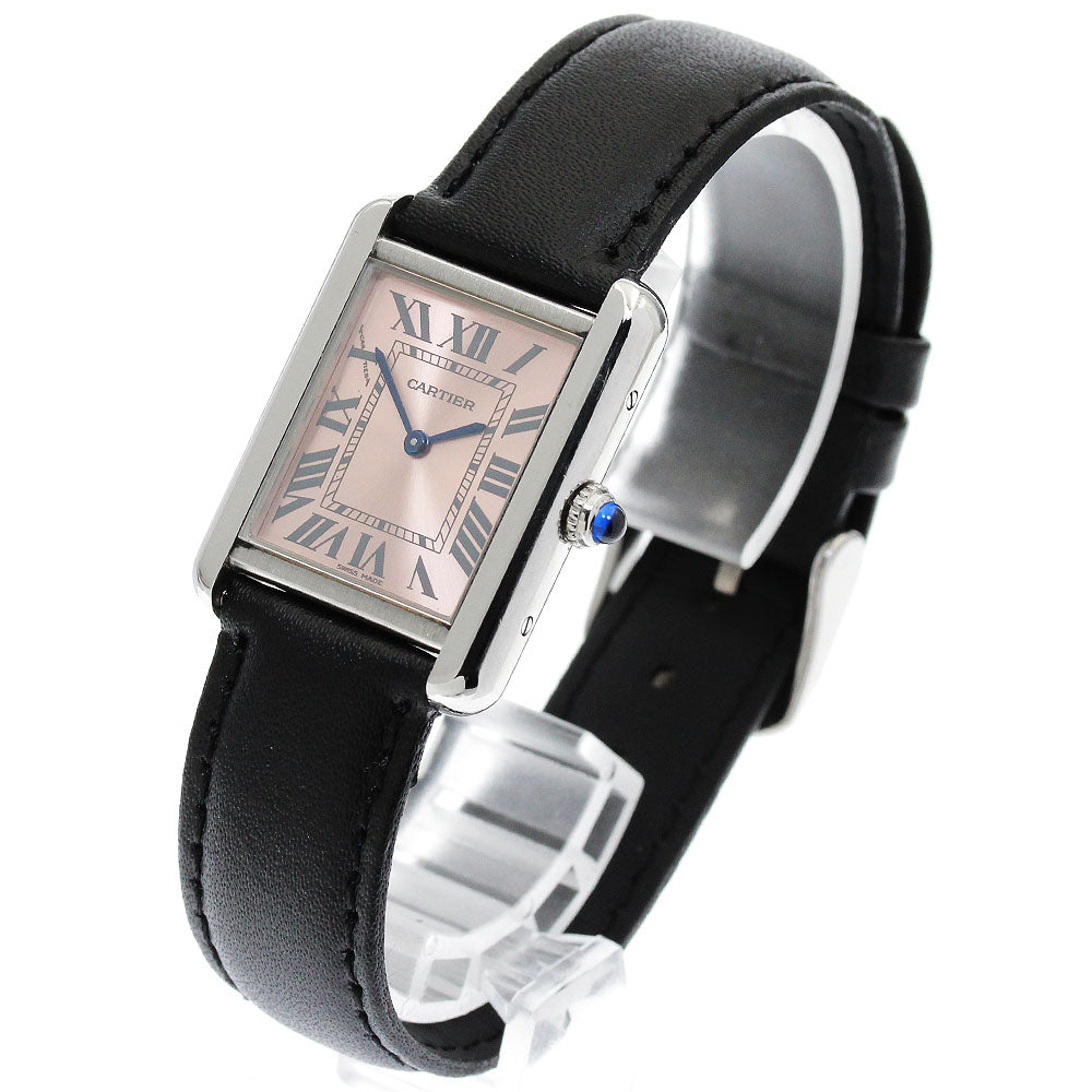 CARTIER Tank solo SM W5200000 pink Dial Quartz Ladies Watch_894884