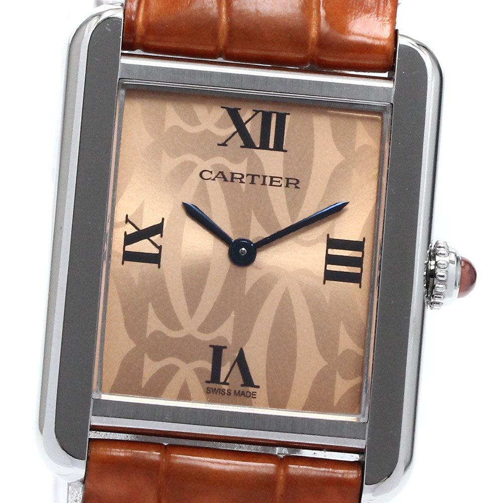 CARTIER Tank solo SM W1019455 Orange Dial Quartz Ladies Watch_894886