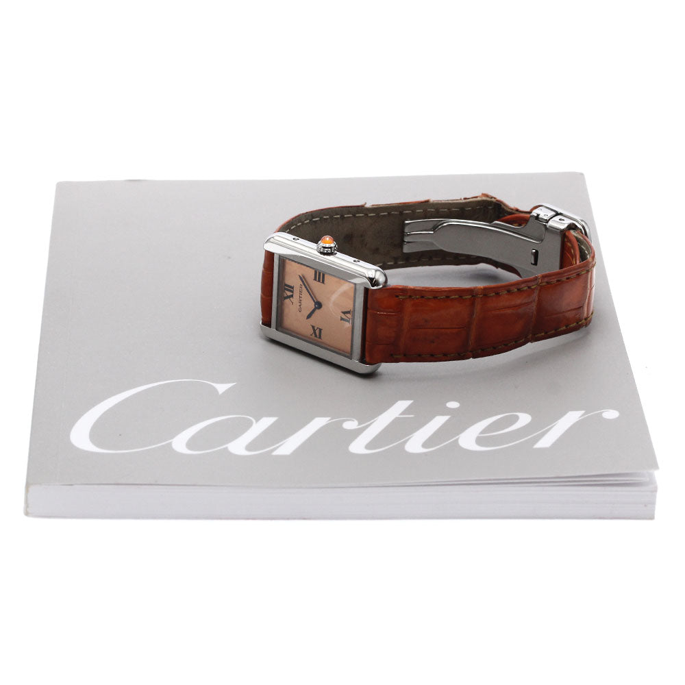 CARTIER Tank solo SM W1019455 Orange Dial Quartz Ladies Watch_894886