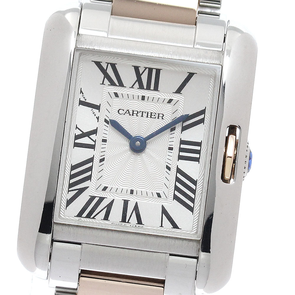 CARTIER Tank Anglaze SM W5310019 Silver Dial Quartz Ladies Watch_894909