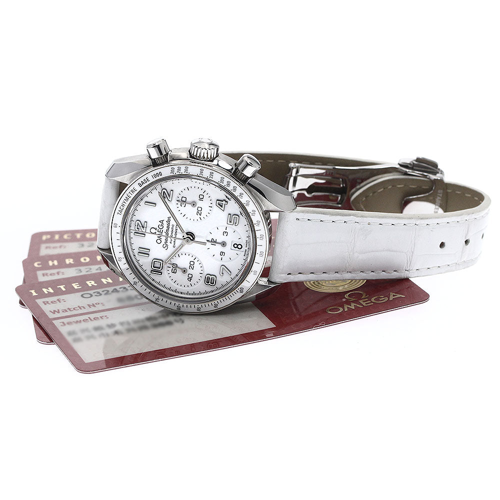 OMEGA Speedmaster 324.33.38.40.04.001 Date Chronograph white Dial Automatic Ladies Watch_894957