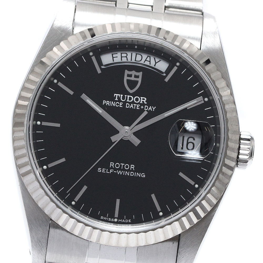 TUDOR Prince Date Day 76214 WG bezel black Dial Automatic Men's Watch_894991