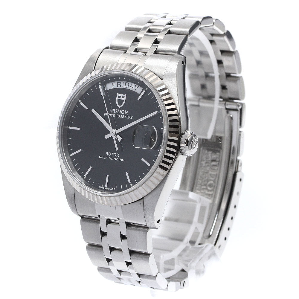 TUDOR Prince Date Day 76214 WG bezel black Dial Automatic Men's Watch_894991
