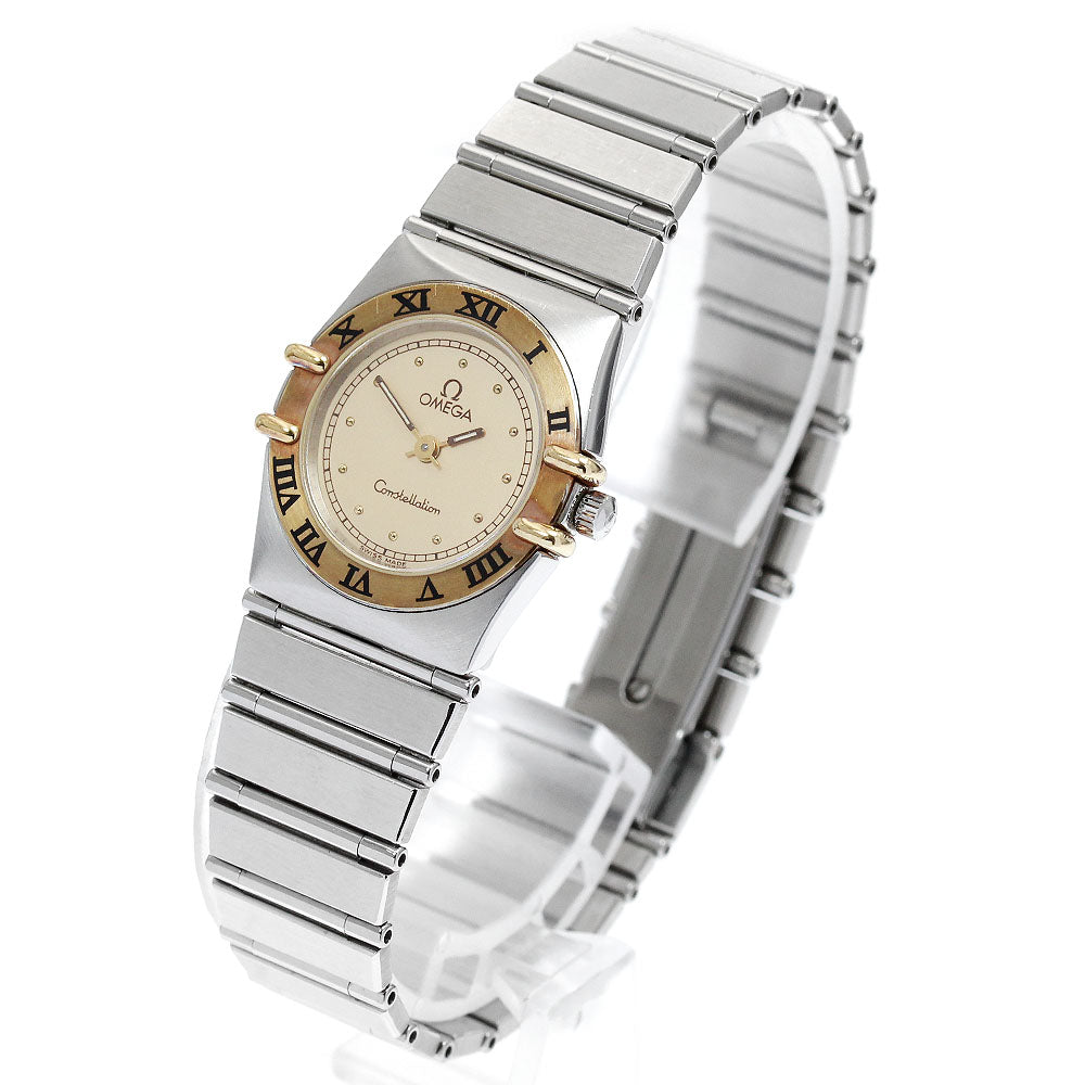 OMEGA Constellation YG bezel Gold Dial Quartz Ladies Watch_895006