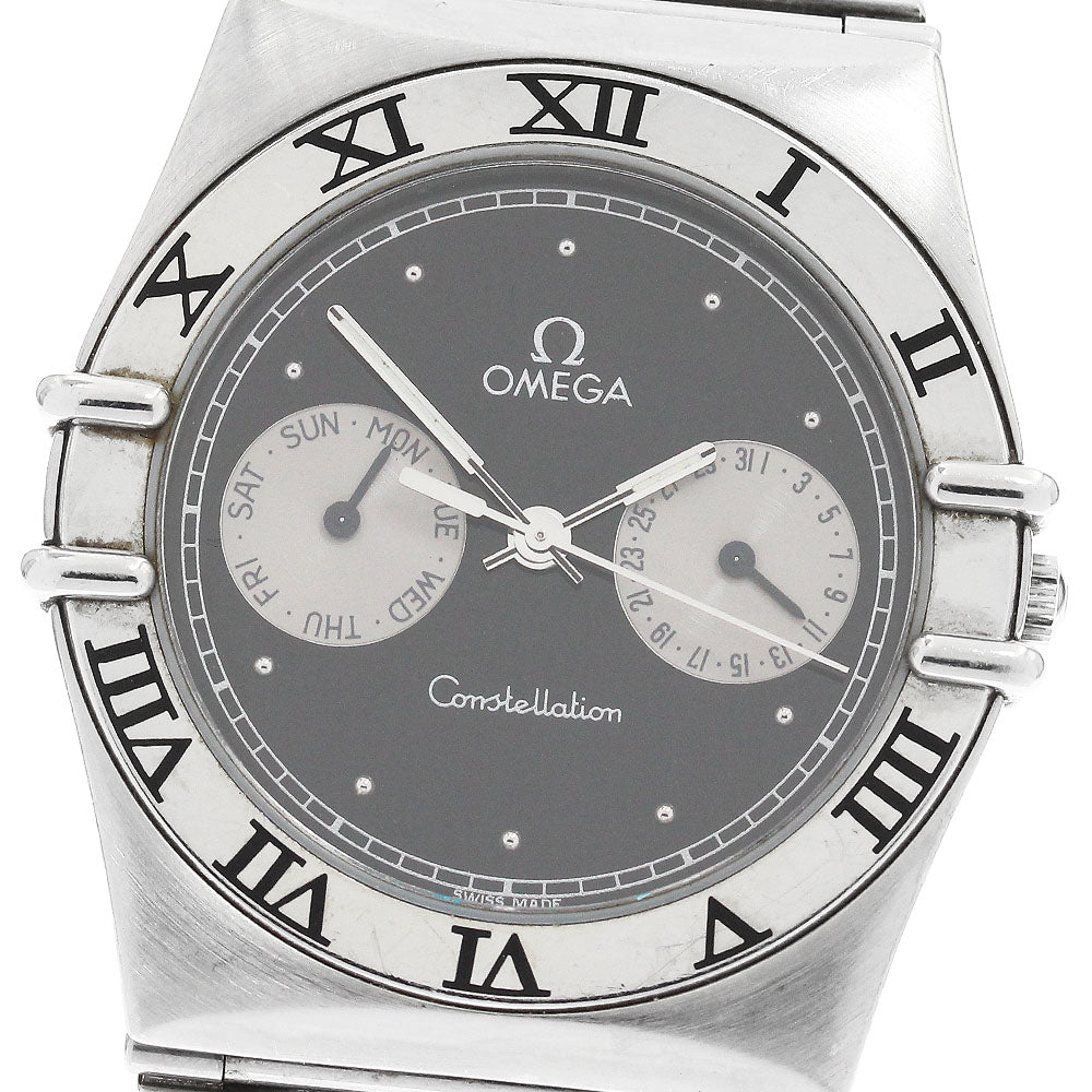 OMEGA Constellation Day date Black / Silver Dial Quartz Men's Watch_895017