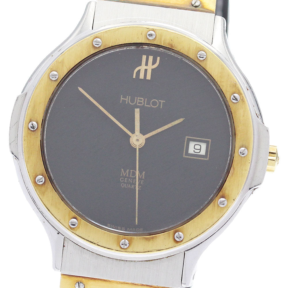HUBLOT MDM 140.10.2 K18YGBezel Date black Dial Quartz Ladies Watch_895040