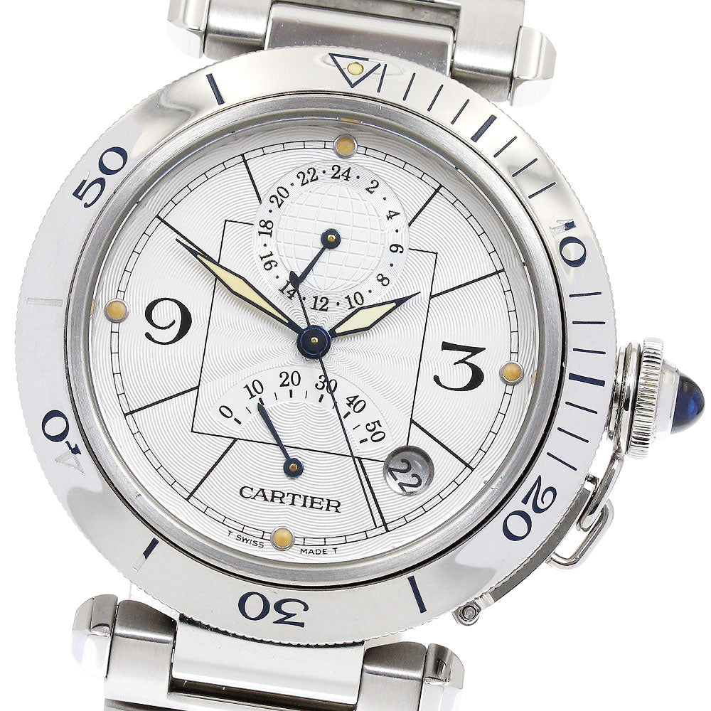 CARTIER Pasha 38mm W31037H3 GMT power reserve Automatic Men's Watch_895061