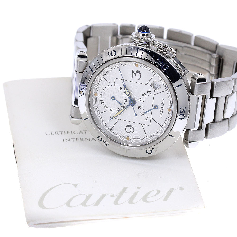 CARTIER Pasha 38mm W31037H3 GMT power reserve Automatic Men's Watch_895061