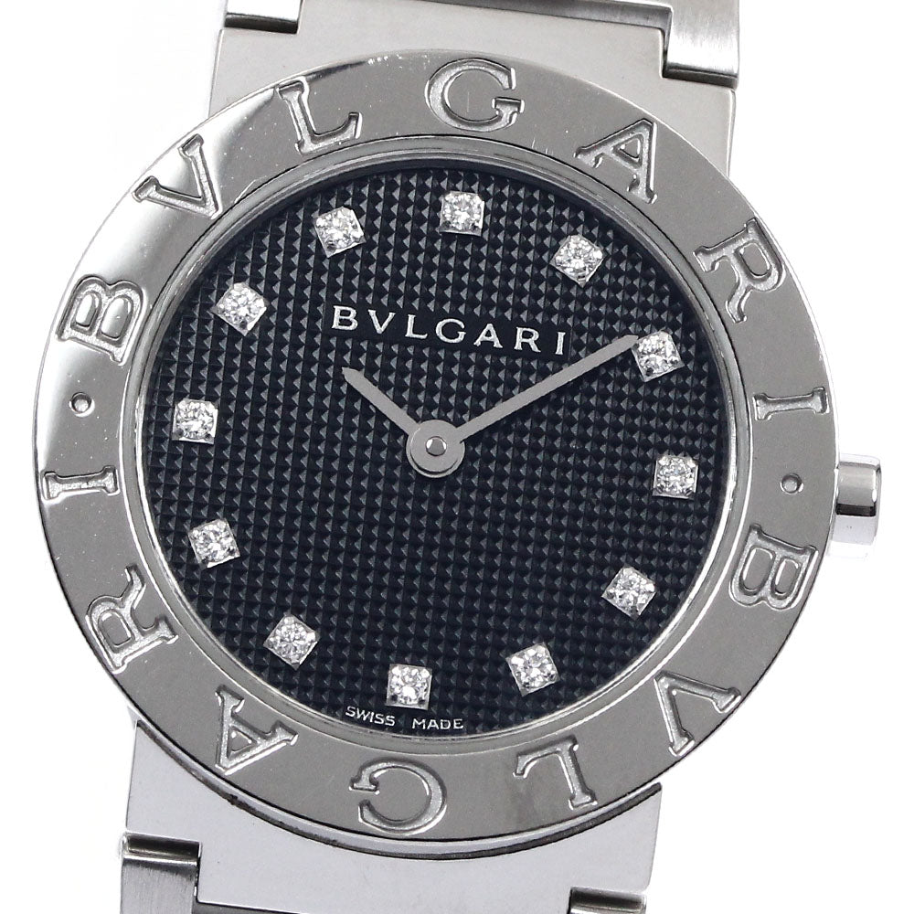 BVLGARI BVLGARIBVLGARI BB26SS 12P diamond black Dial Quartz Ladies Watch_895079