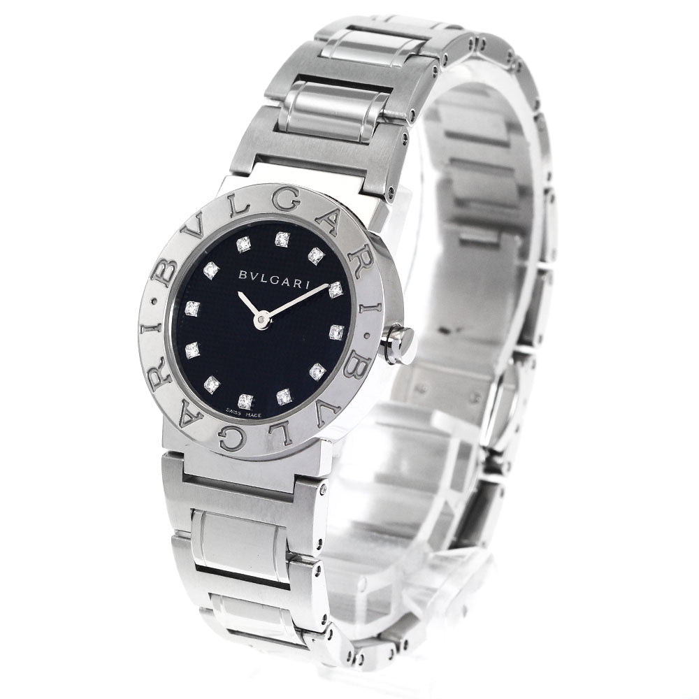 BVLGARI BVLGARIBVLGARI BB26SS 12P diamond black Dial Quartz Ladies Watch_895079