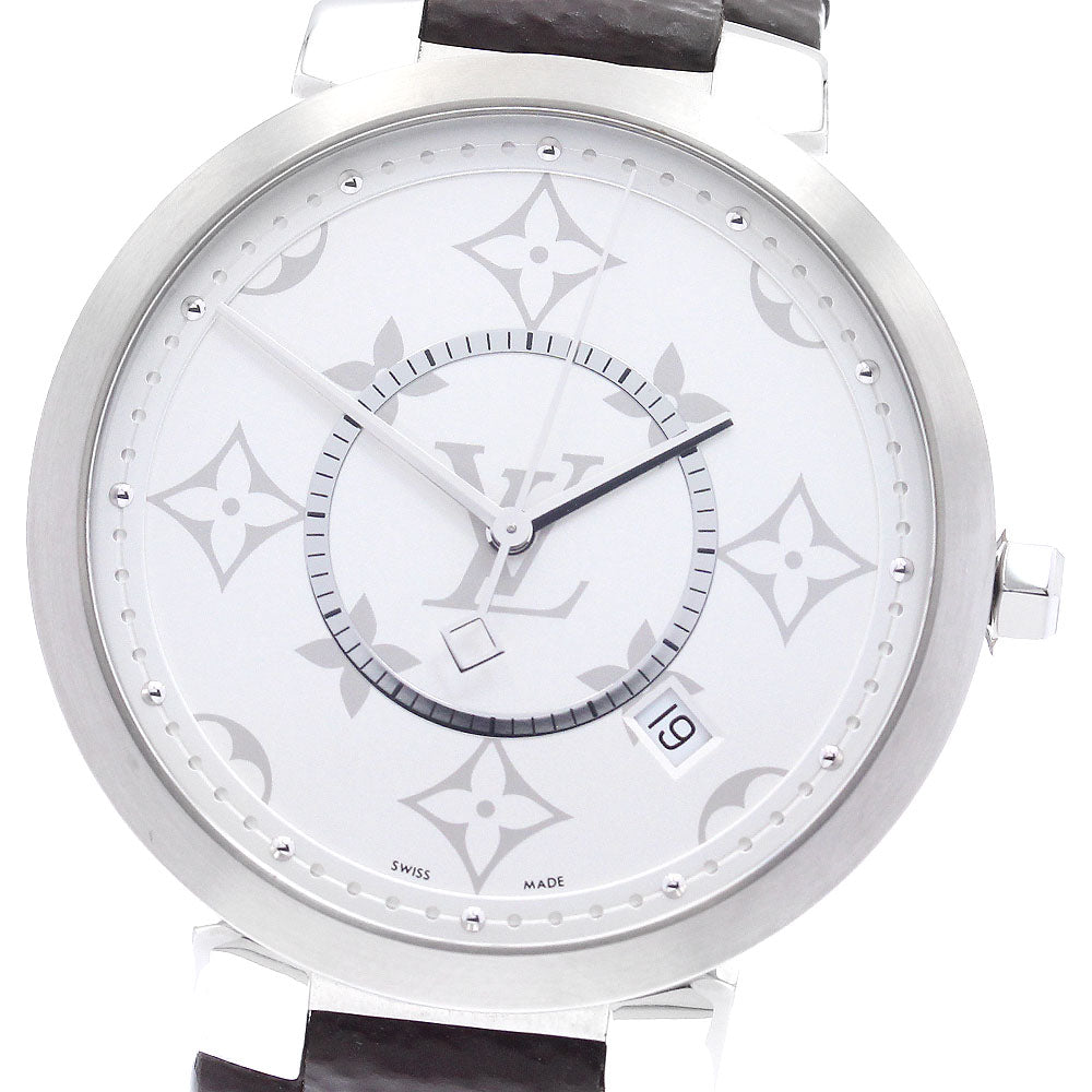 LOUIS VUITTON Tambour Slim Monogram QA120 Silver Dial Quartz Men's Watch_895126