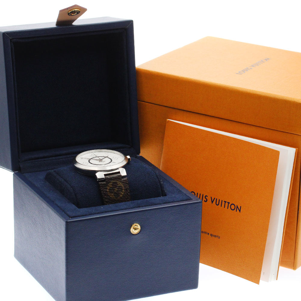 LOUIS VUITTON Tambour Slim Monogram QA120 Silver Dial Quartz Men's Watch_895126