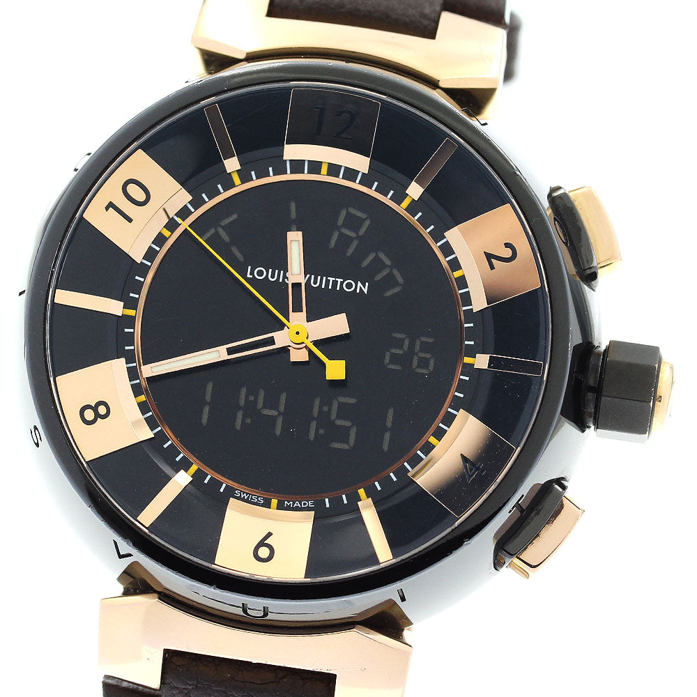 LOUIS VUITTON Tambour Q118N black Dial Quartz Men's Watch_895127