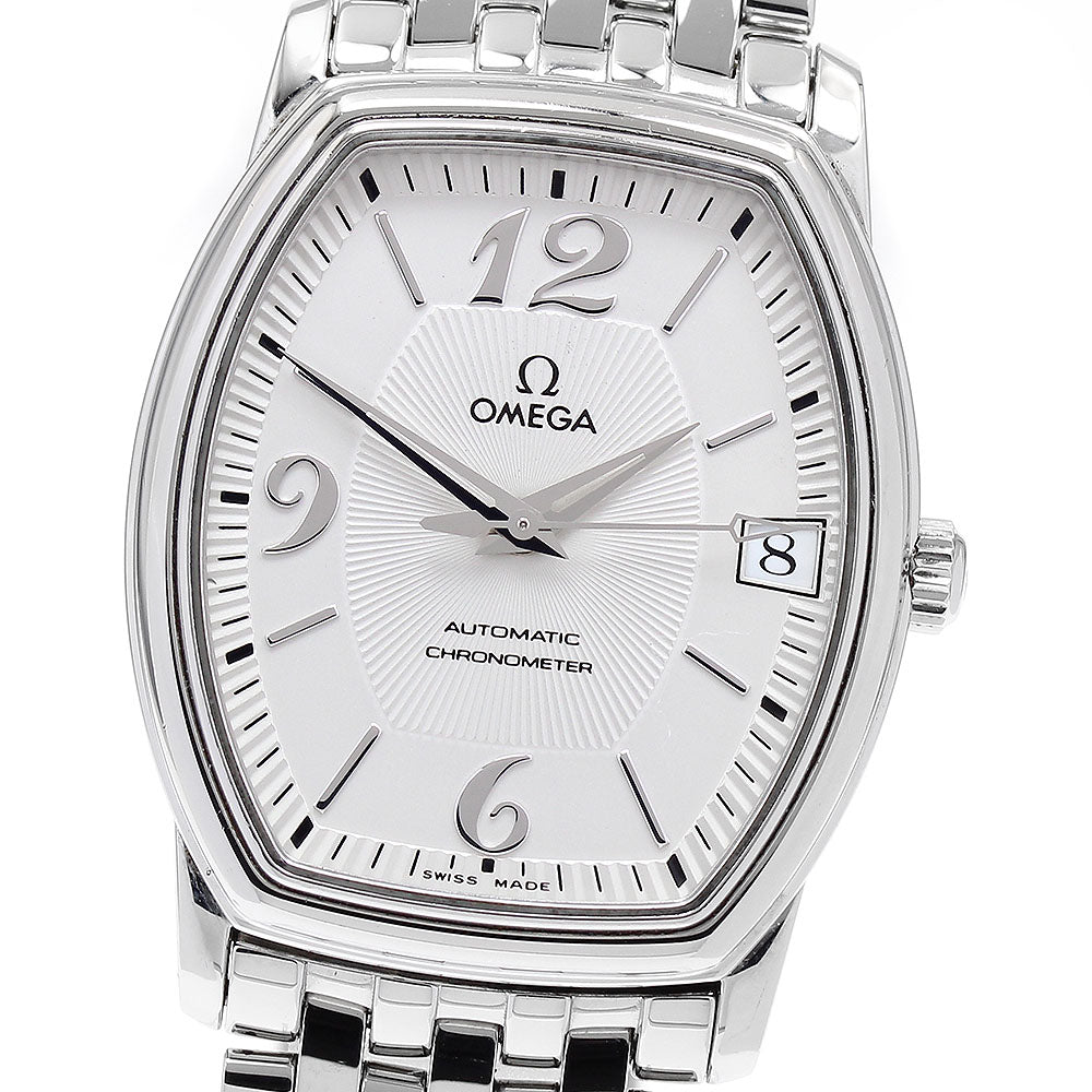 OMEGA Prestige 4803.31.01 Date Tonneau Silver Dial Automatic Men's Watch_895131