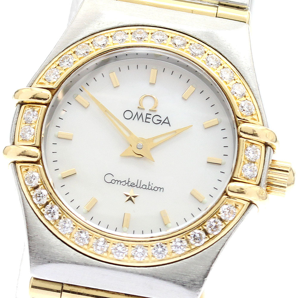 OMEGA Constellation Mini 1267.70 Diamond Bezel White shell Dial Quartz Ladies Watch_895249