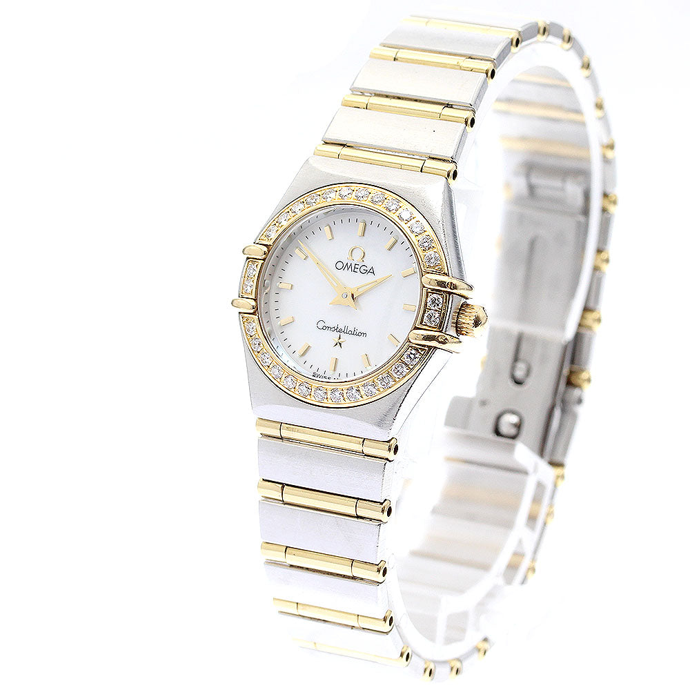 OMEGA Constellation Mini 1267.70 Diamond Bezel White shell Dial Quartz Ladies Watch_895249